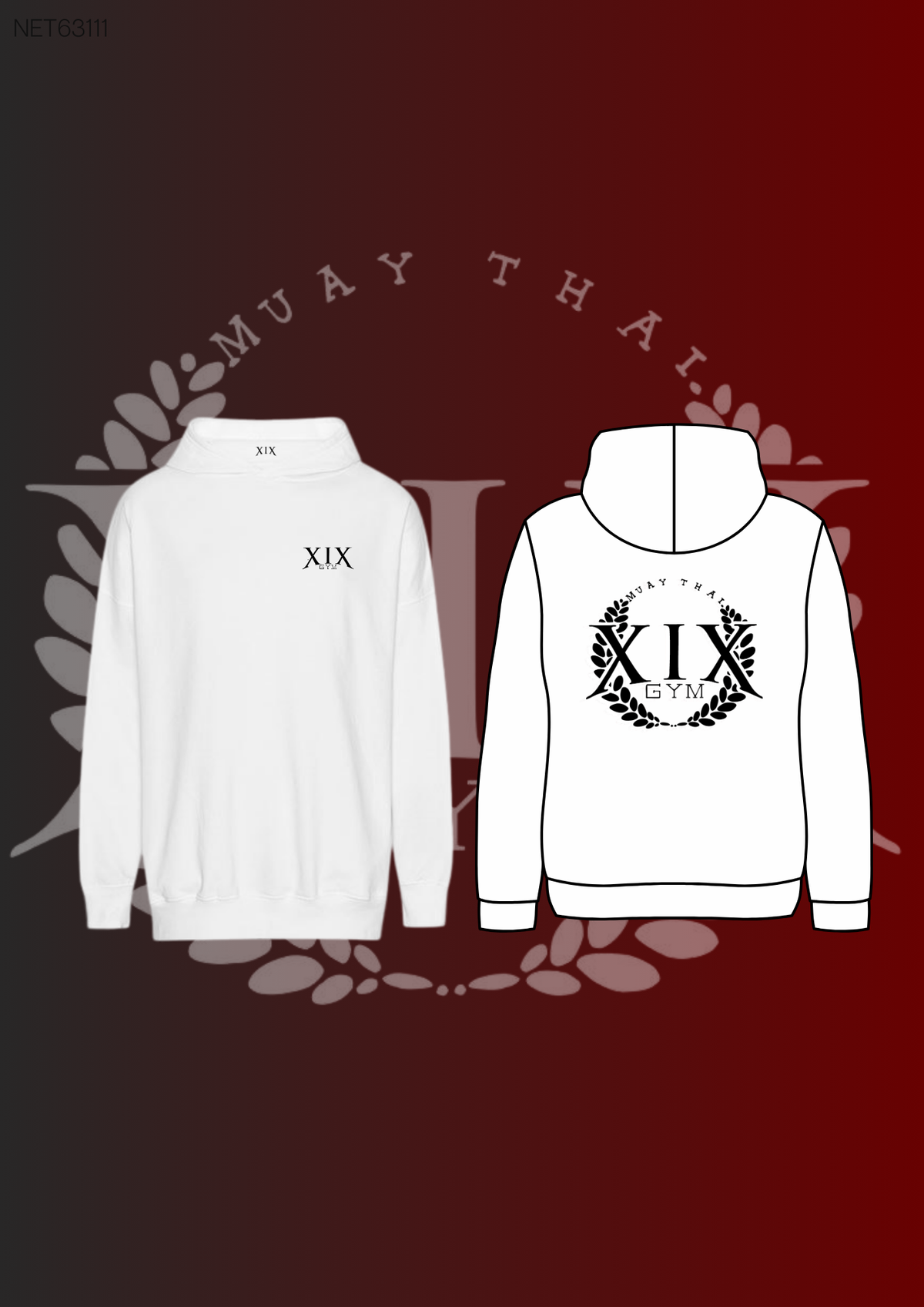 XIX GYM - Oversized Hoodie ohne Bauchtasche